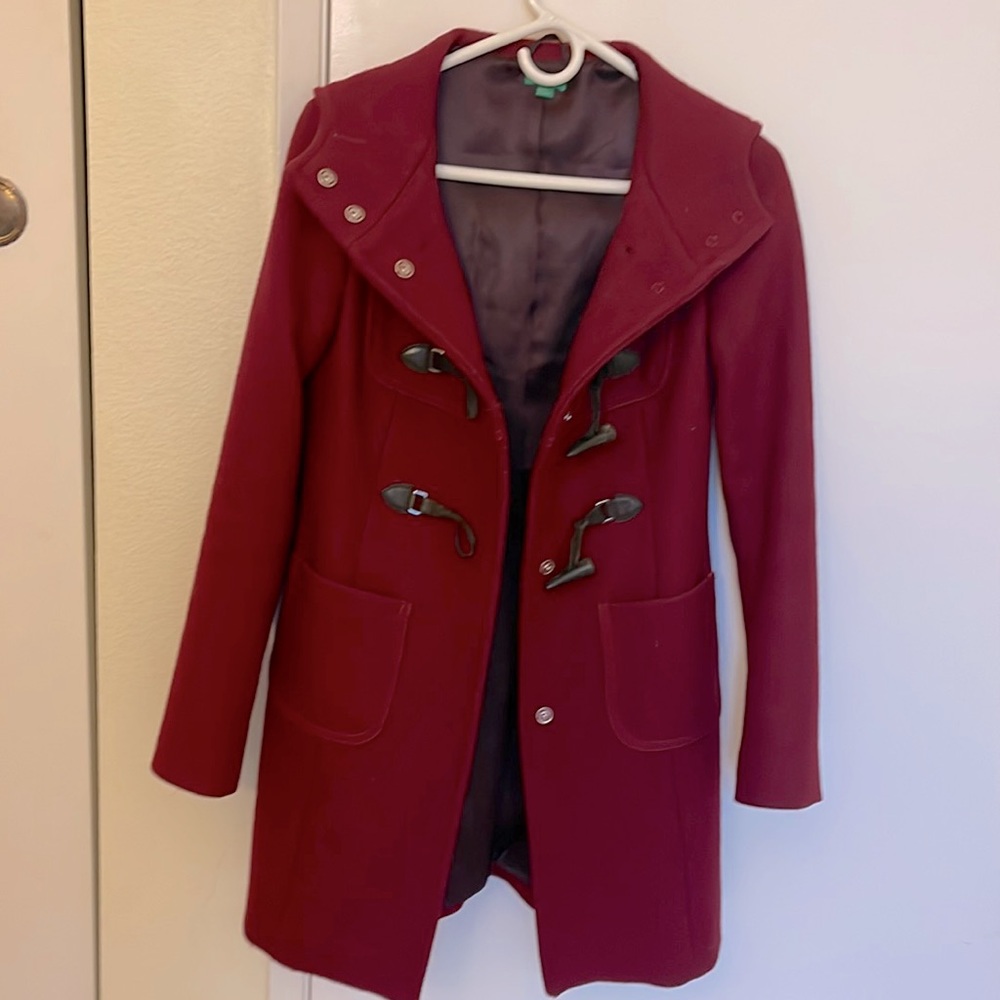 United Colors of Benetton Red wool lined coat